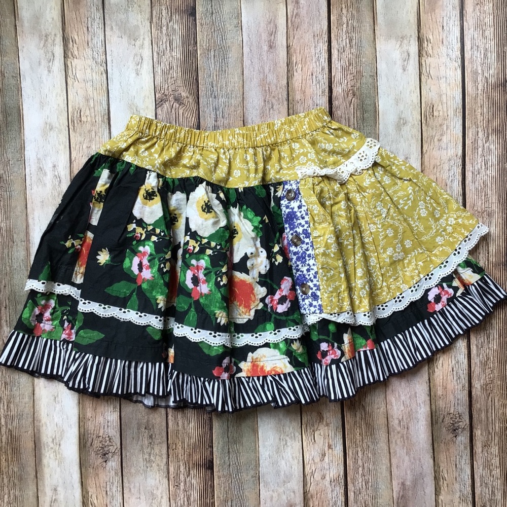 Mustard Pie Floral Eyelet Skirt